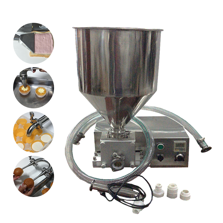 Cake filling and depositing machine